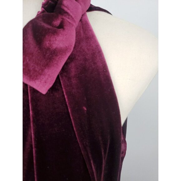 TED BAKER Cornela Pleated Velvet Midi Dress ~ Oxblood Burgundy TB4 US 5 - Picture 5 of 16